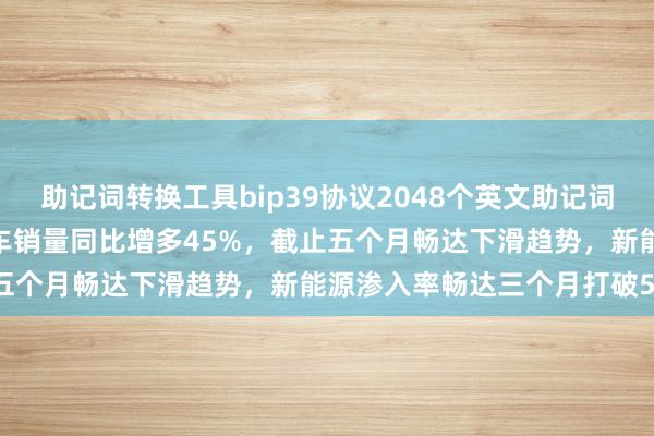 助记词转换工具bip39协议2048个英文助记词 中国车市回暖！9月乘用车销量同比增多45%，截止五个月畅达下滑趋势，新能源渗入率畅达三个月打破50%