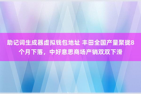 助记词生成器虚拟钱包地址 丰田全国产量聚拢8个月下落，中好意思商场产销双双下滑