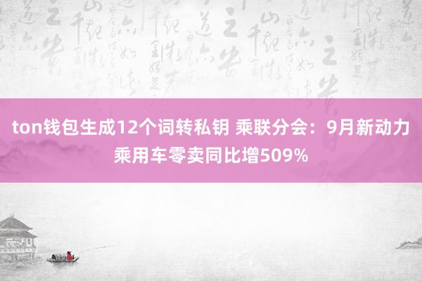 ton钱包生成12个词转私钥 乘联分会：9月新动力乘用车零卖同比增509%